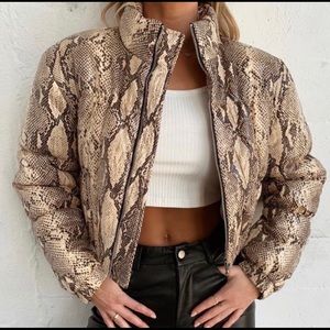 Snakeskin Puffer Jacket Size: XS